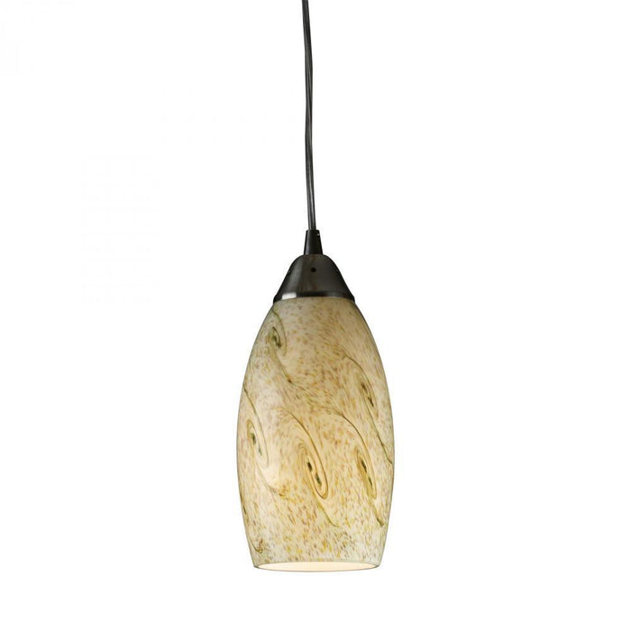 Elk Galaxy 1 Light Mini Pendant In Satin Nickel Model: 20001/1CG-LED