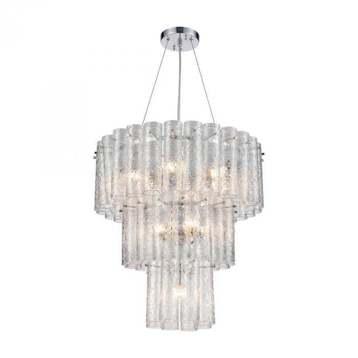 Elk Glass Symphony 10+1 Light Chandlier In Model: 11914/6+4+1