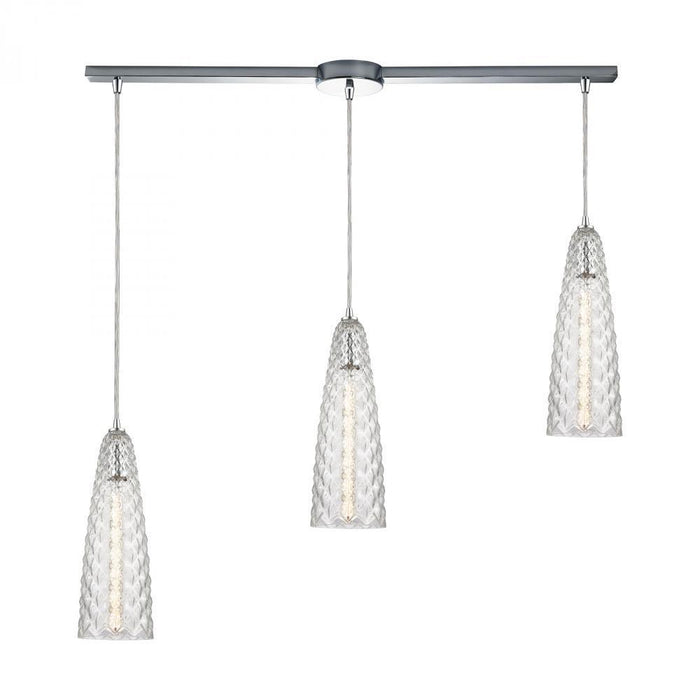 Elk Glitzy 3 Light Linear Mini Pendant Fixture In Model: 21167/3L