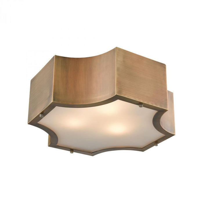 Elk Gordon 3 Light Flush Mount In Classic Brass Model: 68131/3