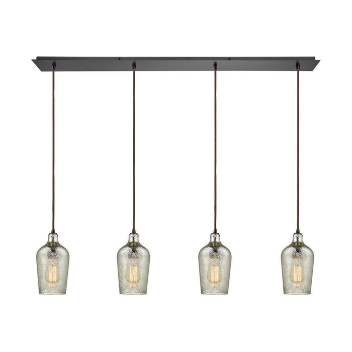 Elk Hammered Glass 4 Light Linear Pendant Fixture Model: 10830/4LP