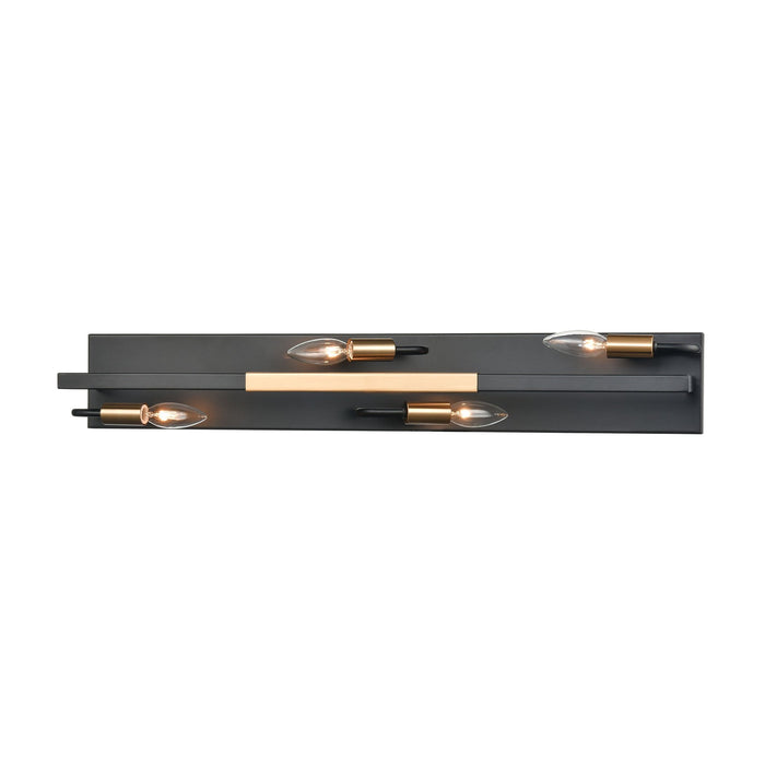 Elk Heathrow 4 Light Vanity Light In Matte Black Model: 15453/4