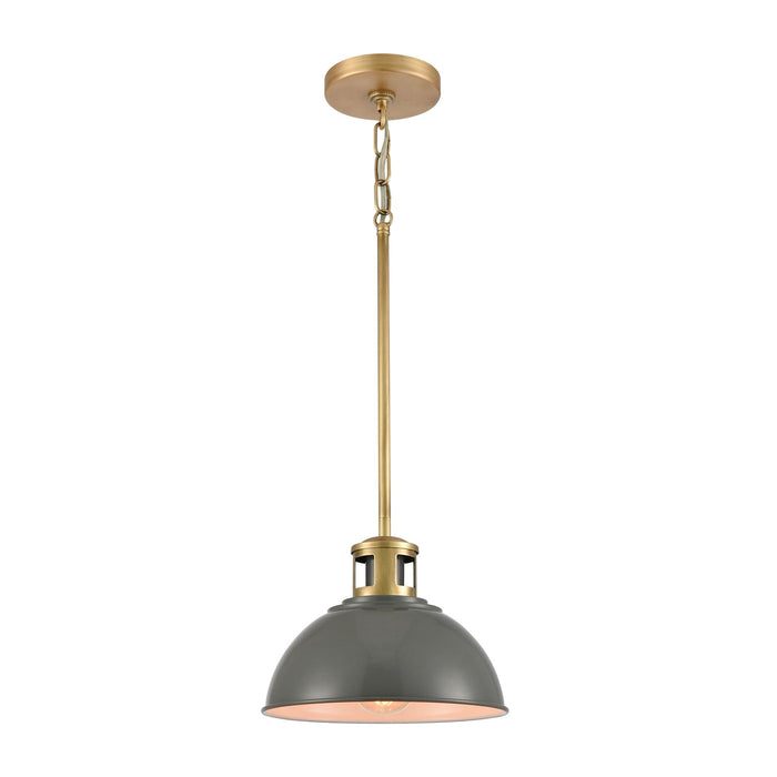 Elk Lyndon 1 Light Mini Pendant In Brass With Model: 89007/1