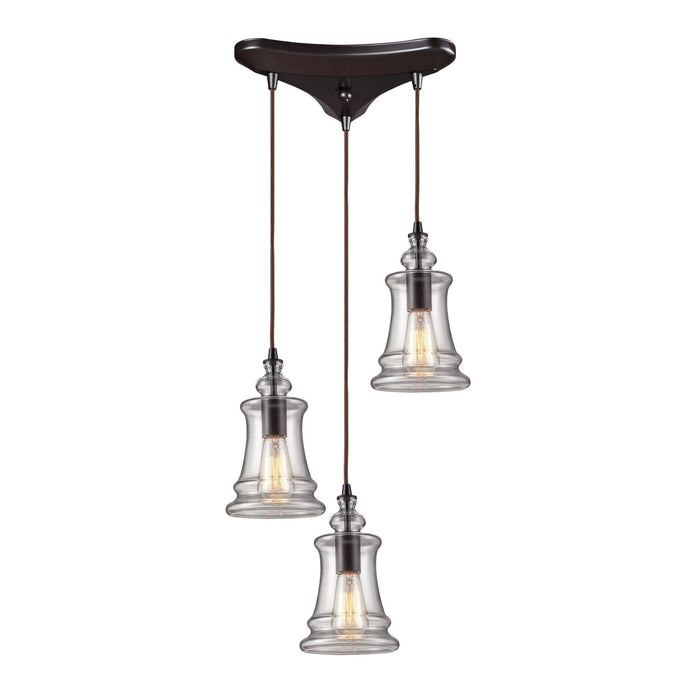 Elk Menlow Park 3 Light Triangular Pendant Model: 60042-3