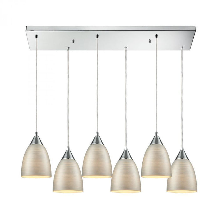 Elk Merida 6 Light Rectangular Pendant Fixture In Model: 56530/6RC