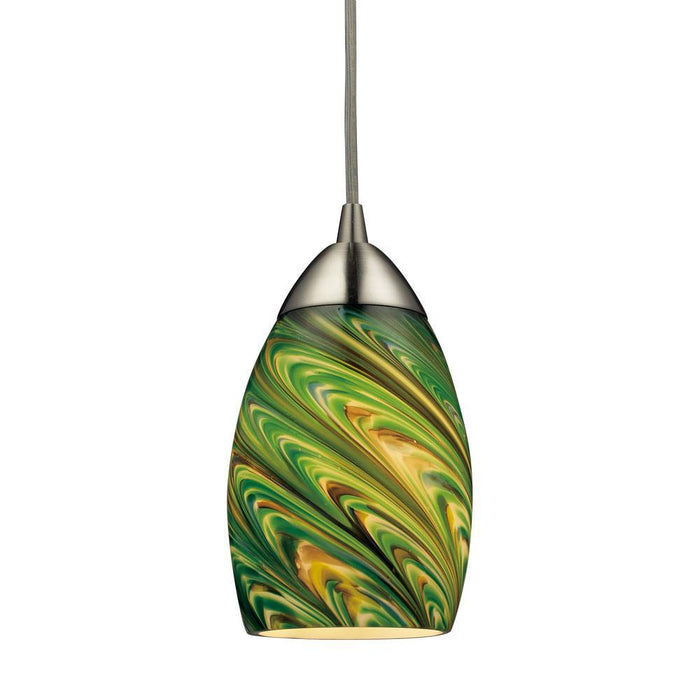 Elk Mini Vortex 1 Light Mini Pendant In Satin Model: 10089/1EVG-LED