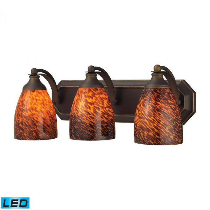 Elk Mix And Match Vanity Mix N Match Vanity 3 Light Wall Lamp In Aged Model: 570-3B-ES-LED