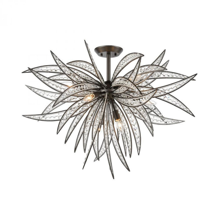 Elk Naples 8 Light Semi Flush Mount In Dark Model: 16363/8