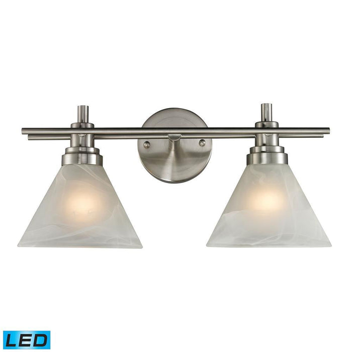 Elk Pemberton 2 Light Vanity Lamp In Brushed Model: 11401/2-LED