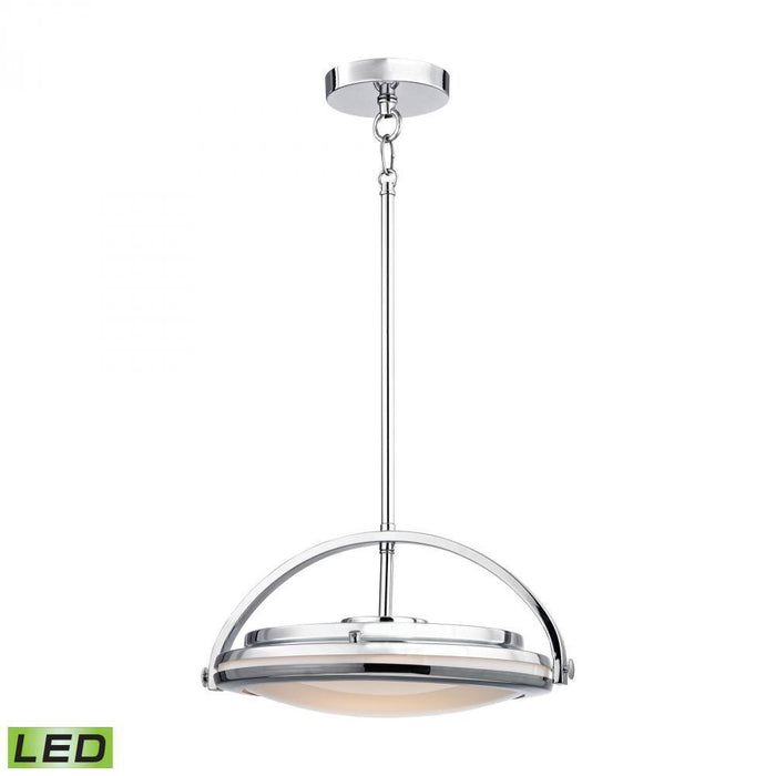 Alico (Elk) Quincy 1 Light Pendant In Chrome With White Model: LC411-PW-15