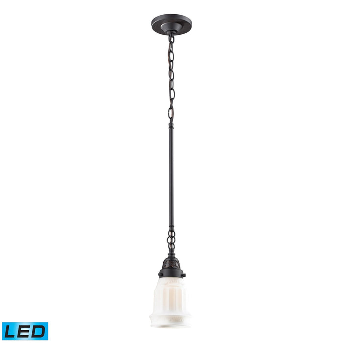 Elk Quinton Parlor 1 Light Mini Pendant In Oiled Model: 66216-1-LED