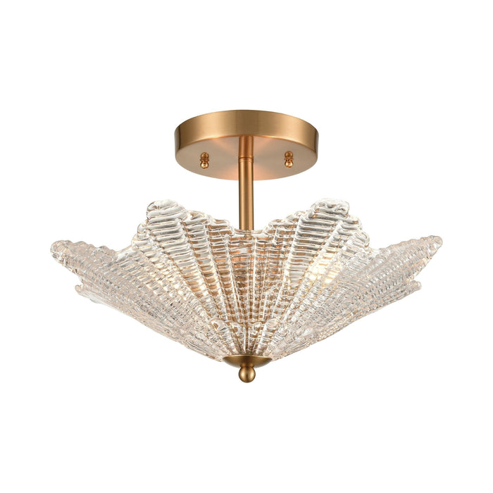 Elk Radiance 3 Light Semi Flush In Satin Brass Model: 60164/3