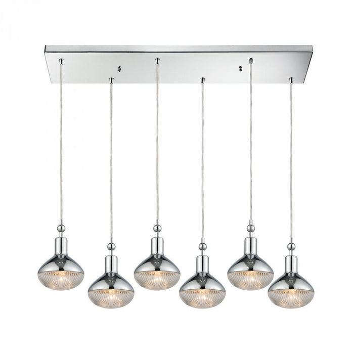 Elk Ravette 6 Light Rectangular Pendant Fixture Model: 56623/6RC