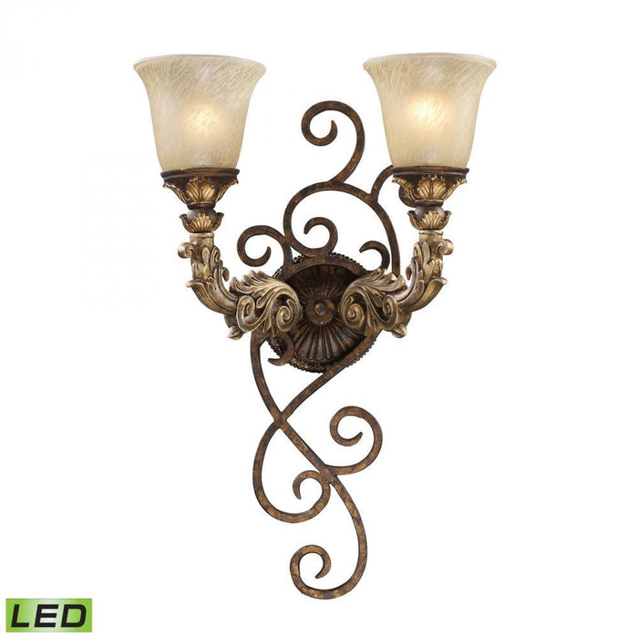 Elk Regency 2 Light Wall Lamp In Burnt Bronze Model: 2155/2-LED