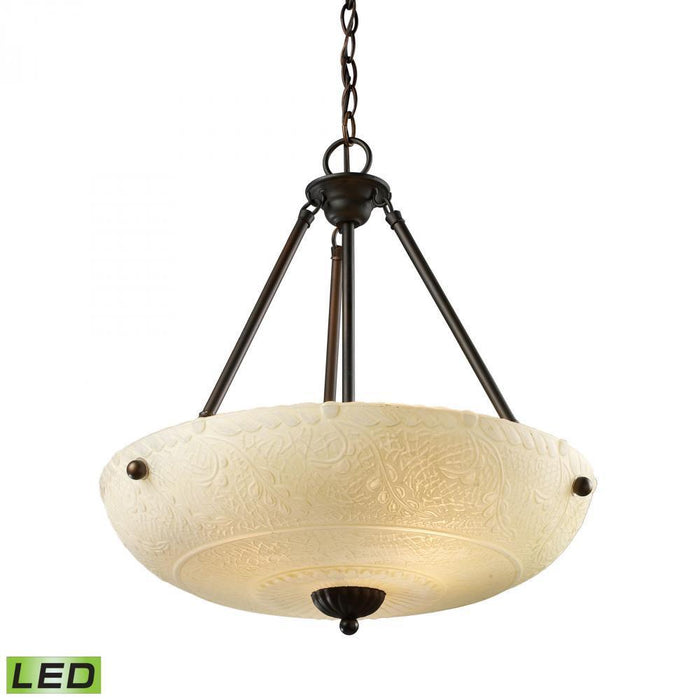 Elk Restoration 4 Light Pendant In Aged Bronze Model: 66322-4-LED