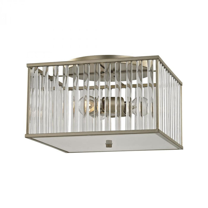 Elk Ridley 3 Light Semi Flush In Aged Silver With Model: 81094/3