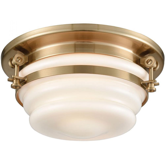 Elk Riley 2 Light Flush Mount In Satin Brass With Model: 16093/2