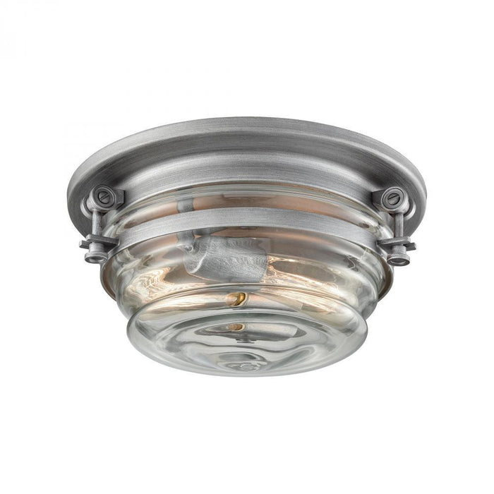 Elk Riley 2 Light Flush Mount In Weathered Zinc Model: 16103/2