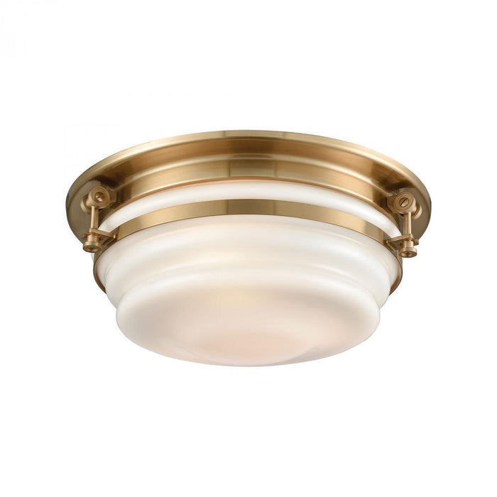 Elk Riley 3 Light Flush Mount In Satin Brass With Model: 16094/3