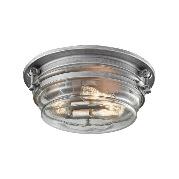 Elk Riley 3 Light Flush Mount In Weathered Zinc Model: 16104/3