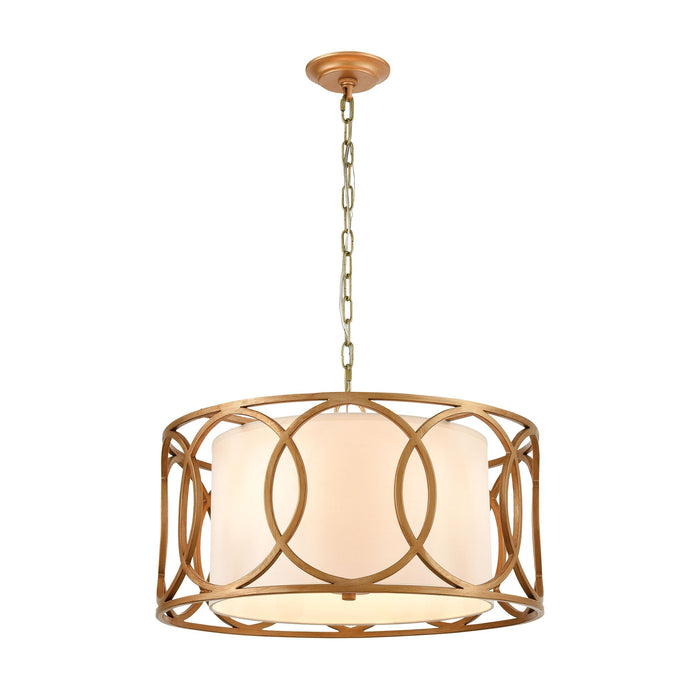 Elk Ringlets 4 Light Chandelier In Golden Silver Model: 33425/4