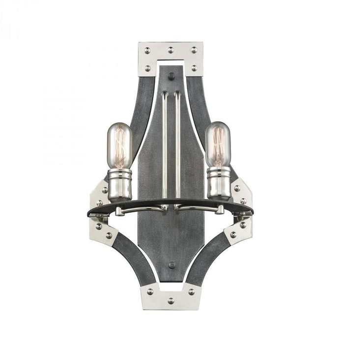 Elk Riveted Plate 2 Light Sconce In Silverdust Model: 15230/2