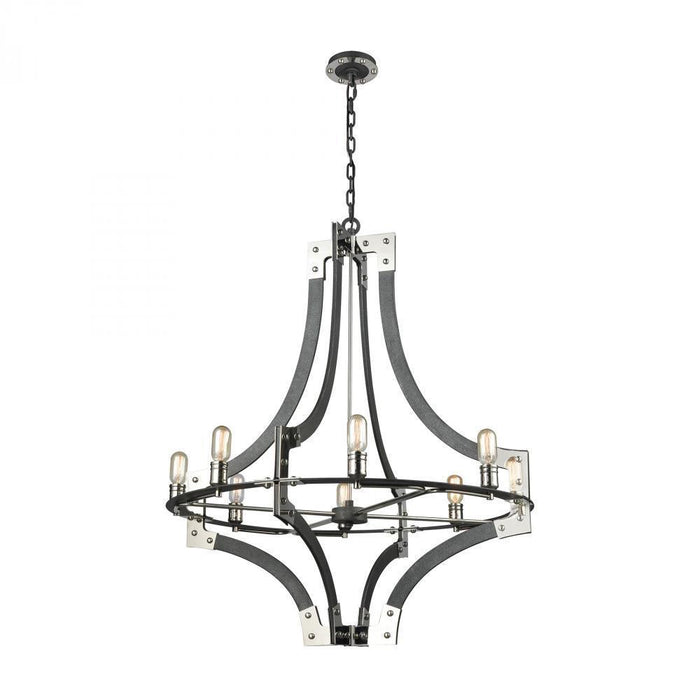 Elk Riveted Plate 8 Light Chandelier In Model: 15237/8