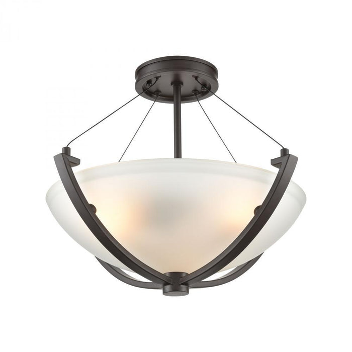 Elk Roebling 3 Light Semi Flush Mount In Oil Model: 55082/3