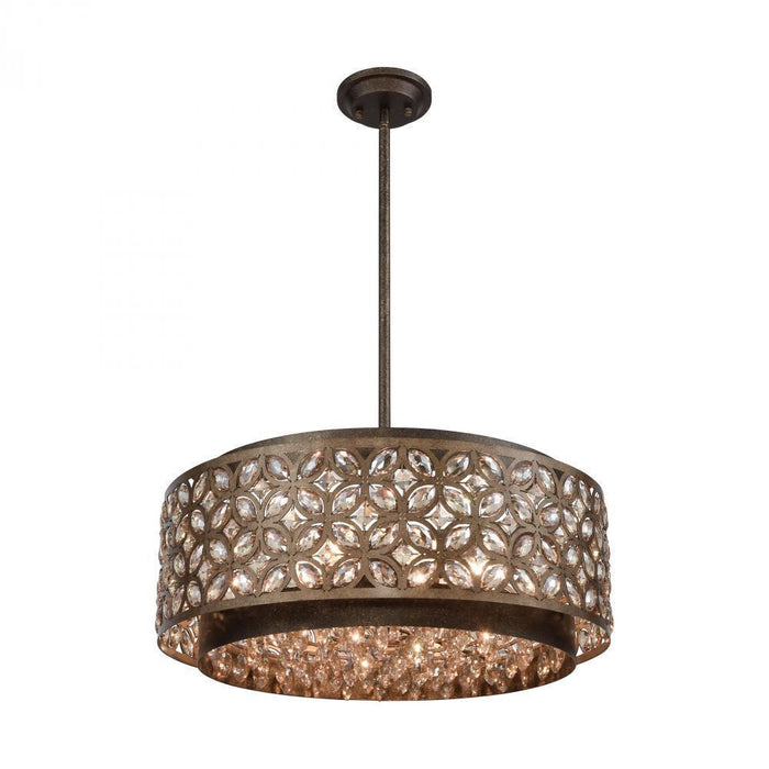 Elk Rosslyn 6 Light Chandlier In Mocha And Deep Model: 12154/6