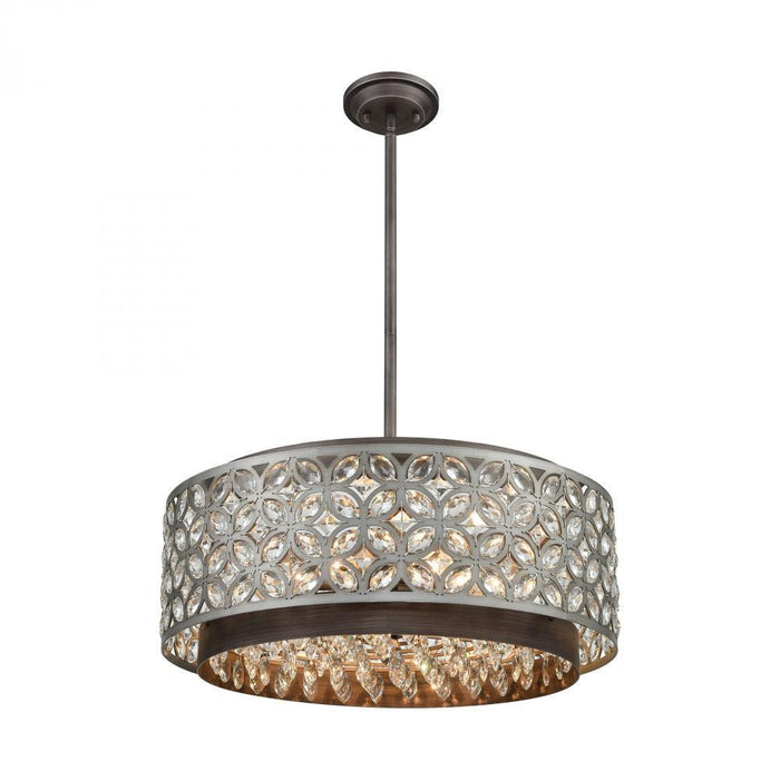 Elk Rosslyn 6 Light Chandlier In Weathered Zinc Model: 12164/6