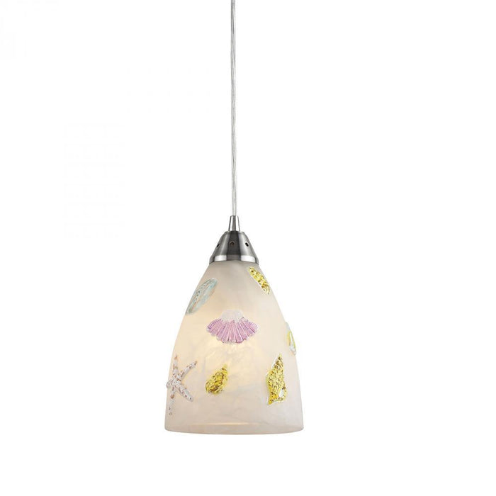 Elk Seashore 1 Light Mini Pendant In Satin Nickel Model: 20000/1-LED