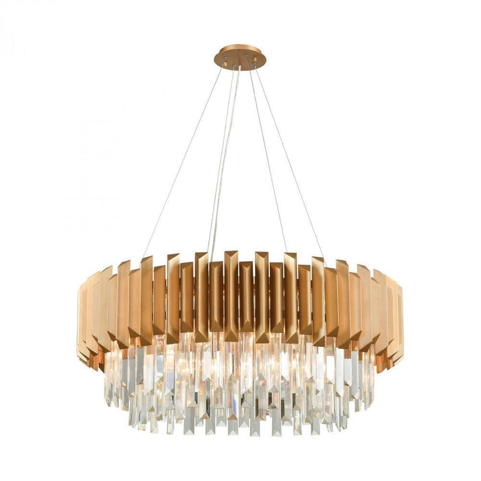 Elk Seneca Falls 8 Light Chandelier In Matte Gold Model: 33216/8