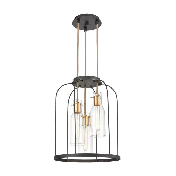 Elk Sheena 3 Light Pendant In Silverdust Iron Model: 15445/3