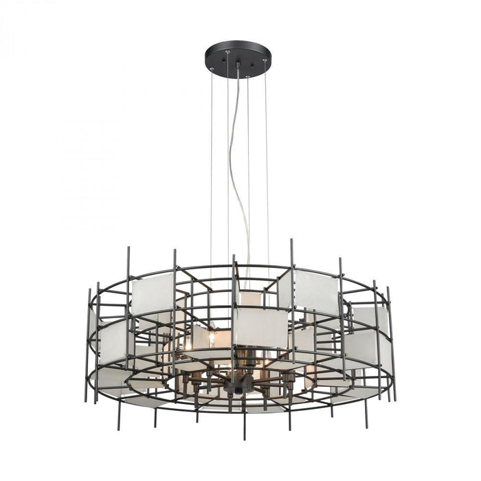 Elk Spanish Alabaster 8 Light Chandlier In Dark Model: 33146/8