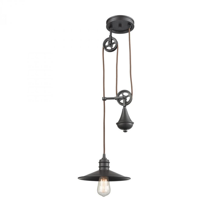 Elk Spindle Wheel 1 Light Adjustable Pendant In Model: 69083/1