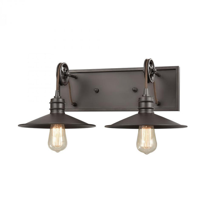 Elk Spindle Wheel 2 Light Vanity Light In Oil Model: 69085/2