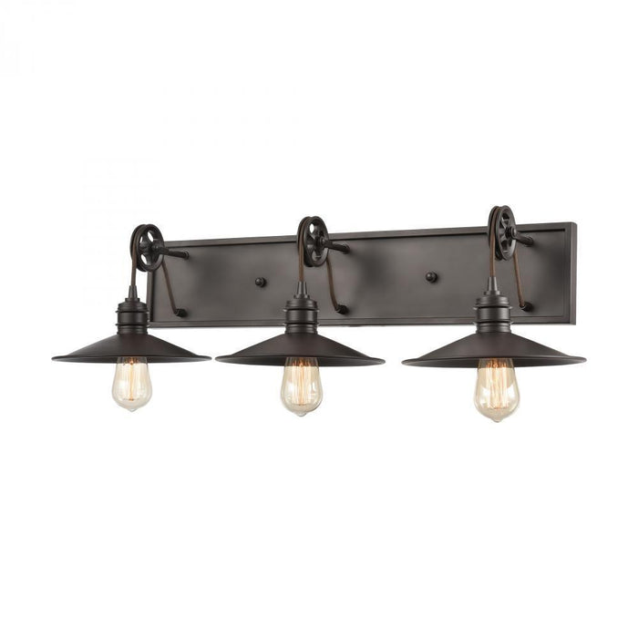 Elk Spindle Wheel 3 Light Vanity Light In Oil Model: 69086/3