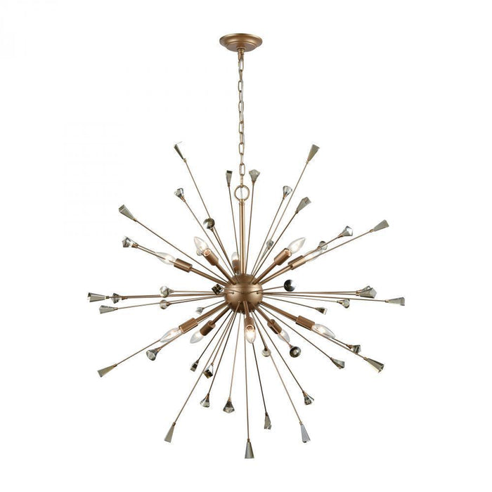 Elk Sprigny 10 Light Chandelier In Matte Gold Model: 33021/10