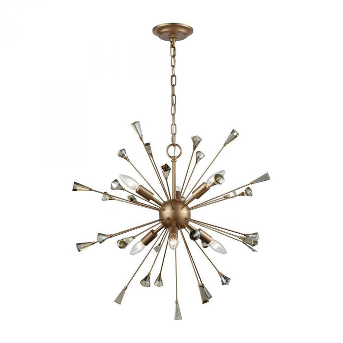 Elk Sprigny 6 Light Chandelier In Matte Gold With Model: 33020/6