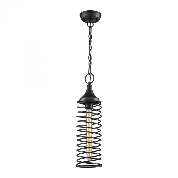 Elk Spring 1 Light Mini Pendant In Oil Rubbed Model: 65231/1