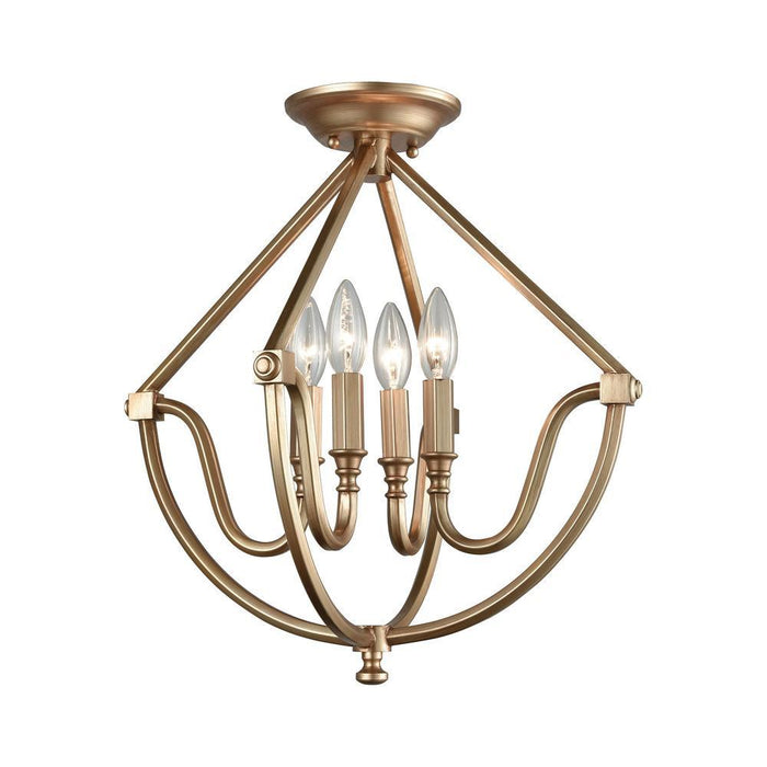 Elk Stanton 4 Light Semi Flush In Matte Gold Model: 12841/4