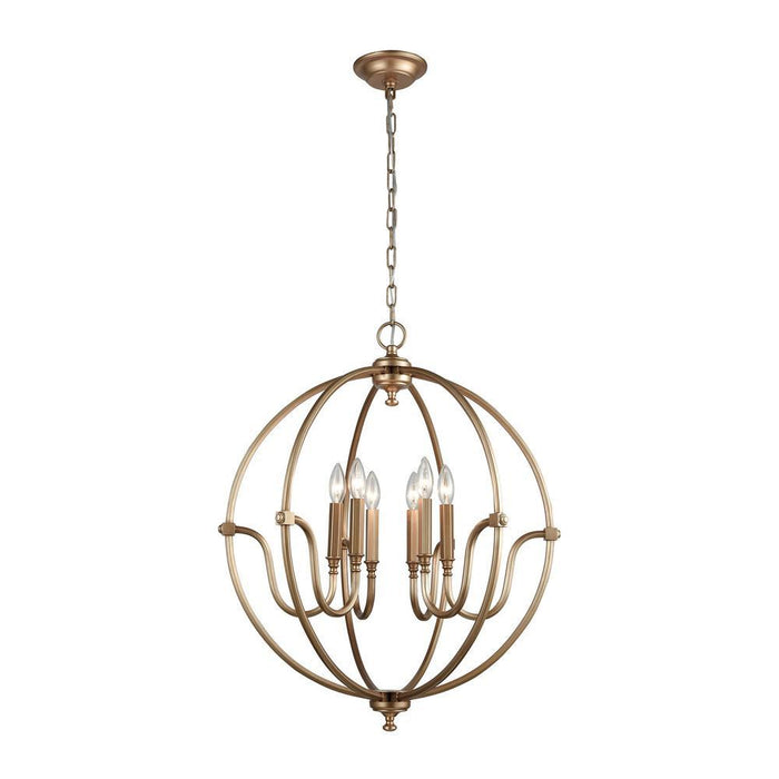 Elk Stanton 6 Light Chandelier In Matte Gold Model: 12843/6