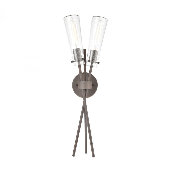 Elk Stix 2 Light Sconce In Bronze Rust With Seedy Model: 57241/2