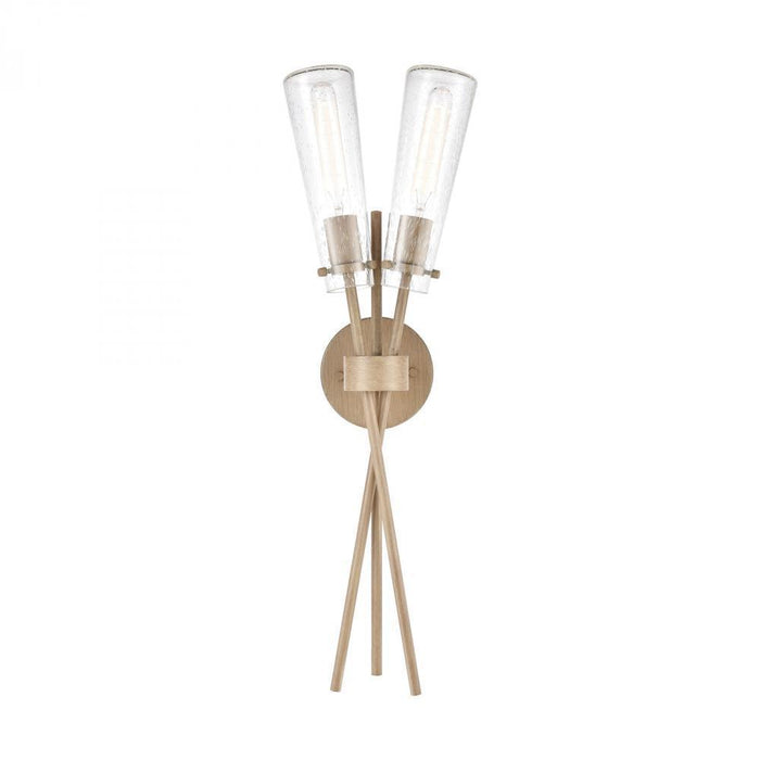 Elk Stix 2 Light Sconce In Light Wood With Seedy Model: 57281/2