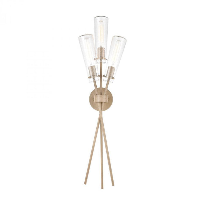 Elk Stix 3 Light Sconce In Light Wood With Seedy Model: 57282/3