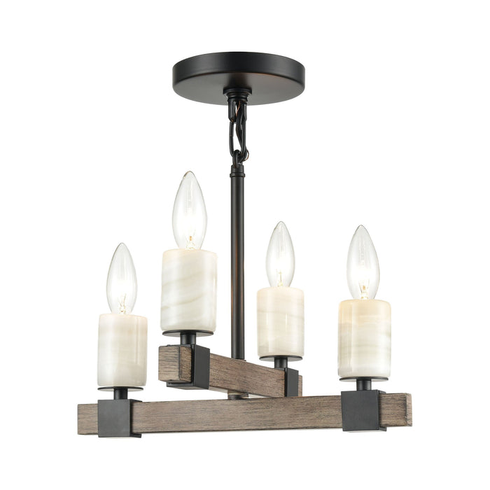 Elk Stone Manor 4 Light Semi Flush In Aspen And Model: 15462/4