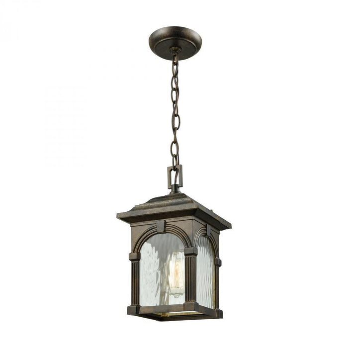 Elk Stradelli 1 Light Outdoor Pendant In Hazelnut Model: 45303/1