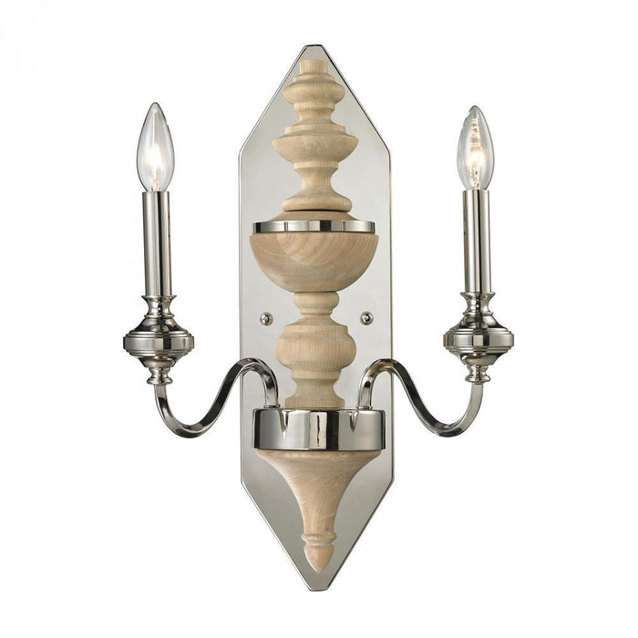 Elk Stratford 2 Light Sconce In Polished Nickel Model: 14180/2