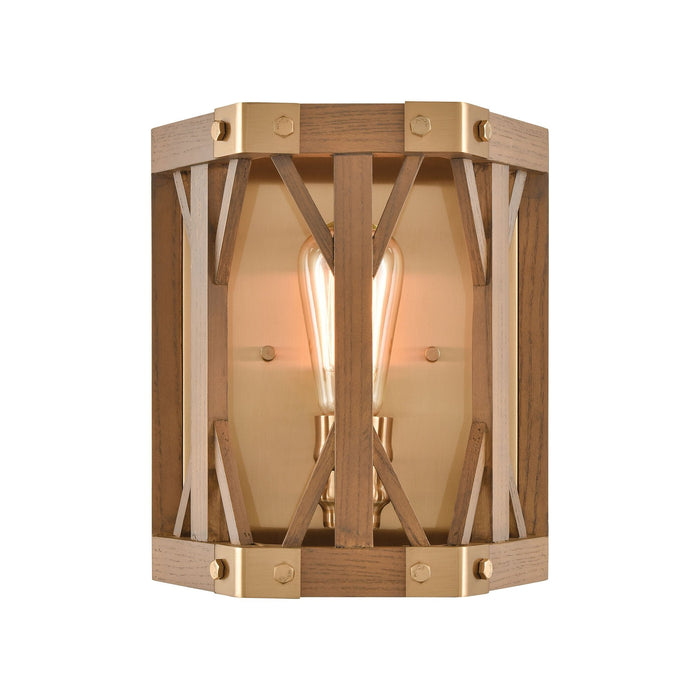 Elk Structure 1 Light Sconce In Satin Brass And Model: 33330/1