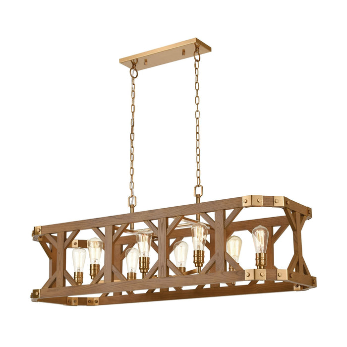 Elk Structure 8 Light Island Light In Satin Brass Model: 33325/8